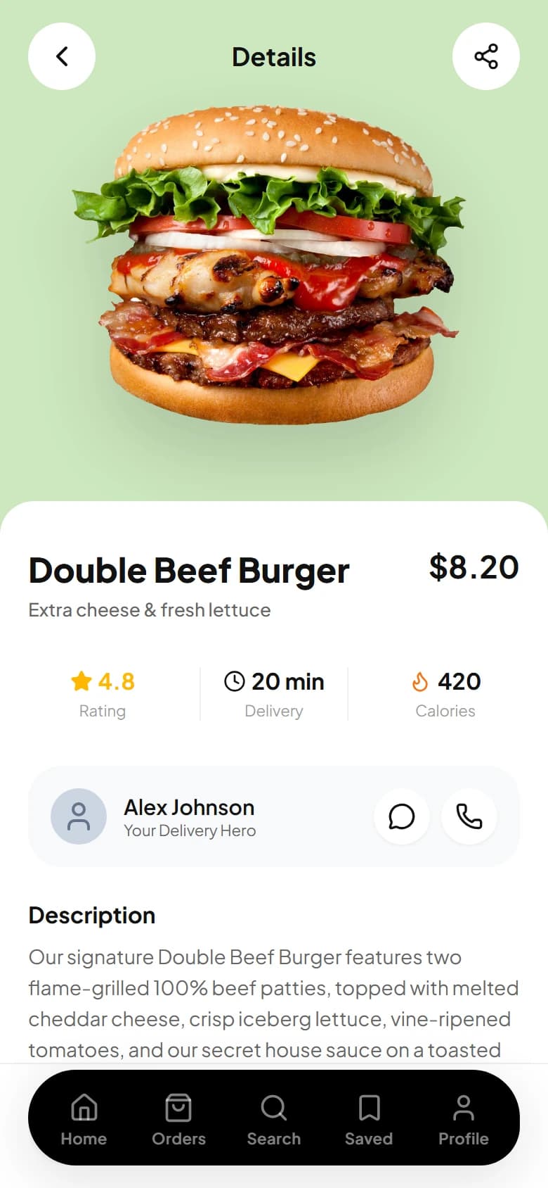 Food Delivery Food mobile UI generated by Drawgle