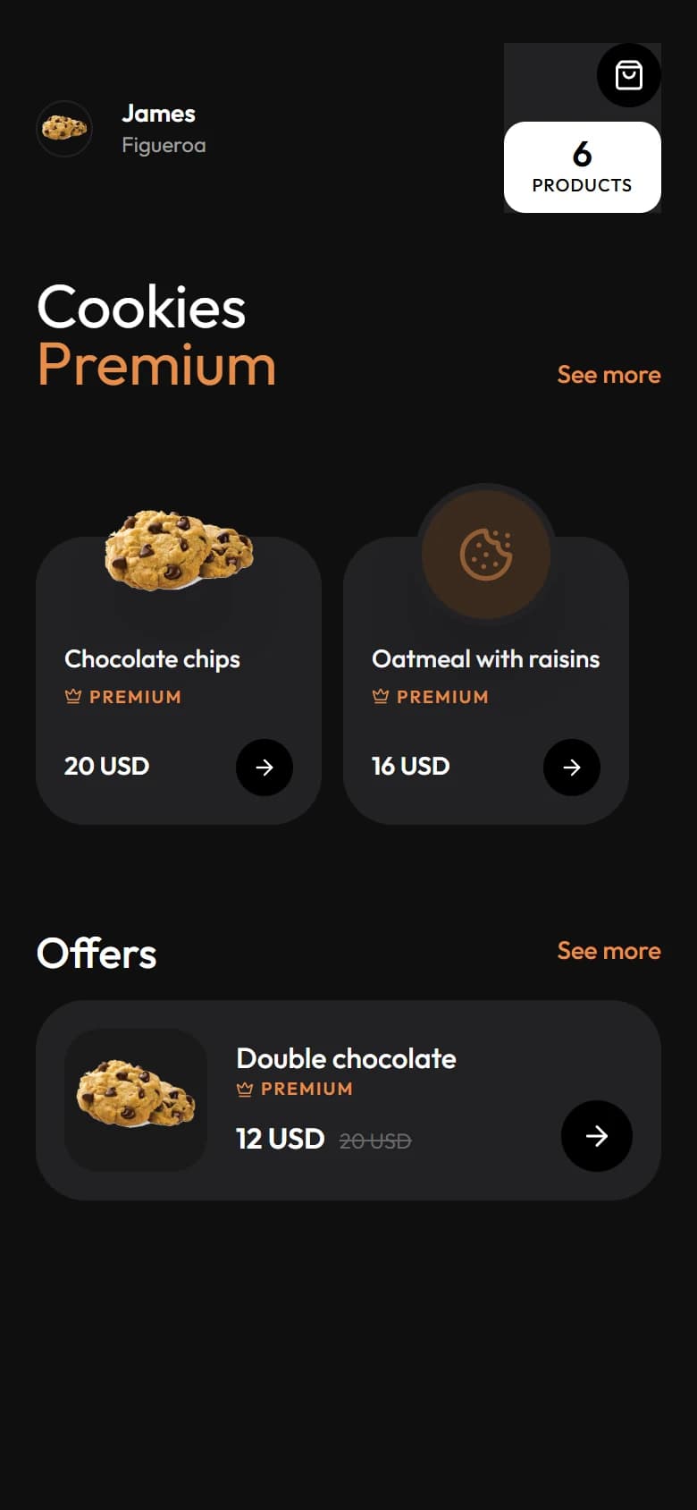 Midnight Bakery Home screen designed with Drawgle